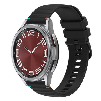 Wavy Dotted Stitched 20mm Silicone Watch Band, For Samsung Galaxy Watch FE 40mm, For Samsung Galaxy Watch 7 40 / 44mm, For Samsung Galaxy Watch 6  Cassic 43 / 47mm, For Samsung Galaxy Watch 6 40 / 44mm