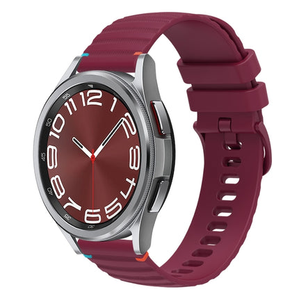 Wavy Dotted Stitched 20mm Silicone Watch Band, For Samsung Galaxy Watch FE 40mm, For Samsung Galaxy Watch 7 40 / 44mm, For Samsung Galaxy Watch 6  Cassic 43 / 47mm, For Samsung Galaxy Watch 6 40 / 44mm