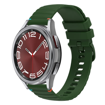 Wavy Dotted Stitched 20mm Silicone Watch Band, For Samsung Galaxy Watch FE 40mm, For Samsung Galaxy Watch 7 40 / 44mm, For Samsung Galaxy Watch 6  Cassic 43 / 47mm, For Samsung Galaxy Watch 6 40 / 44mm