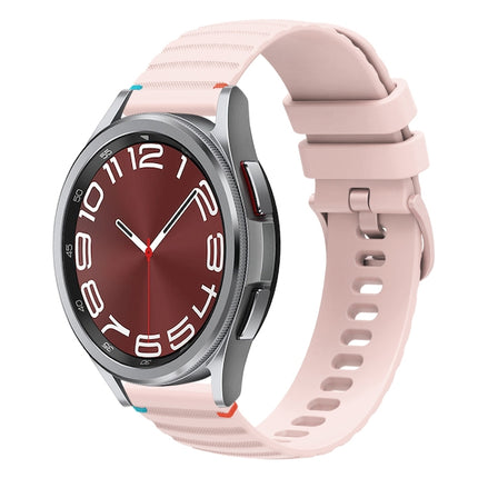 Wavy Dotted Stitched 20mm Silicone Watch Band, For Samsung Galaxy Watch FE 40mm, For Samsung Galaxy Watch 7 40 / 44mm, For Samsung Galaxy Watch 6  Cassic 43 / 47mm, For Samsung Galaxy Watch 6 40 / 44mm