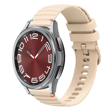 Wavy Dotted Stitched 20mm Silicone Watch Band, For Samsung Galaxy Watch FE 40mm, For Samsung Galaxy Watch 7 40 / 44mm, For Samsung Galaxy Watch 6  Cassic 43 / 47mm, For Samsung Galaxy Watch 6 40 / 44mm