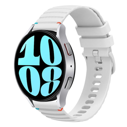 Wavy Dotted Stitched 20mm Silicone Watch Band, For Samsung Galaxy Watch FE 40mm, For Samsung Galaxy Watch 7 40 / 44mm, For Samsung Galaxy Watch 6  Cassic 43 / 47mm, For Samsung Galaxy Watch 6 40 / 44mm