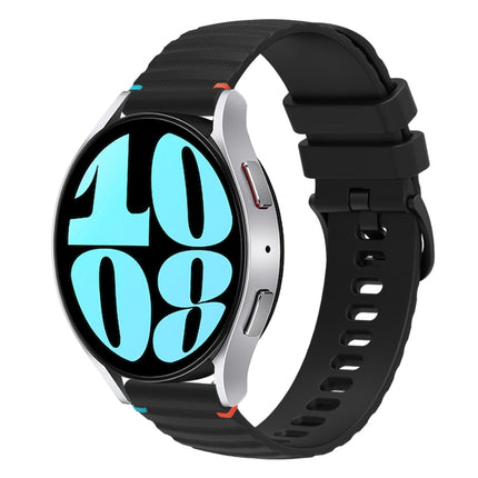 Wavy Dotted Stitched 20mm Silicone Watch Band, For Samsung Galaxy Watch FE 40mm, For Samsung Galaxy Watch 7 40 / 44mm, For Samsung Galaxy Watch 6  Cassic 43 / 47mm, For Samsung Galaxy Watch 6 40 / 44mm