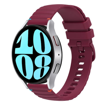 Wavy Dotted Stitched 20mm Silicone Watch Band, For Samsung Galaxy Watch FE 40mm, For Samsung Galaxy Watch 7 40 / 44mm, For Samsung Galaxy Watch 6  Cassic 43 / 47mm, For Samsung Galaxy Watch 6 40 / 44mm