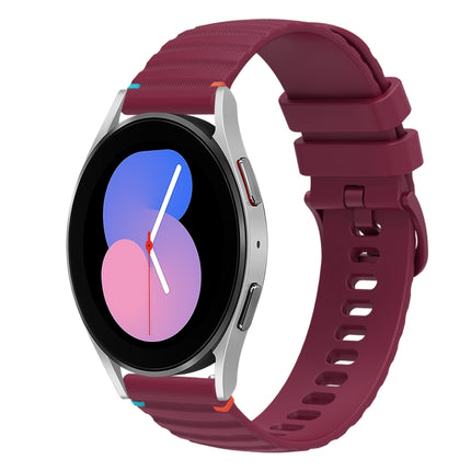 Wavy Dotted Stitched 20mm Silicone Watch Band, For Samsung Galaxy Watch 5 40 / 44mm, For Samsung Galaxy Watch 5 Pro 45mm, For Samsung Galaxy Watch 4 40 / 44mm, For Samsung Galaxy Watch 4 Classic 42 / 46mm