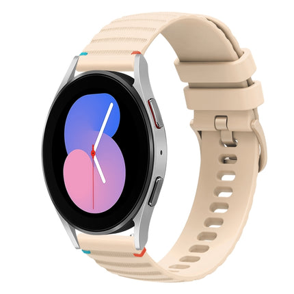 Wavy Dotted Stitched 20mm Silicone Watch Band, For Samsung Galaxy Watch 5 40 / 44mm, For Samsung Galaxy Watch 5 Pro 45mm, For Samsung Galaxy Watch 4 40 / 44mm, For Samsung Galaxy Watch 4 Classic 42 / 46mm