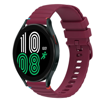 Wavy Dotted Stitched 20mm Silicone Watch Band, For Samsung Galaxy Watch 5 40 / 44mm, For Samsung Galaxy Watch 5 Pro 45mm, For Samsung Galaxy Watch 4 40 / 44mm, For Samsung Galaxy Watch 4 Classic 42 / 46mm