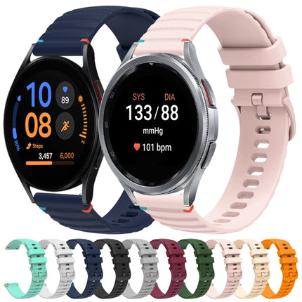 Wavy Dotted Stitched 20mm Silicone Watch Band, For Samsung Galaxy Watch 5 40 / 44mm, For Samsung Galaxy Watch 5 Pro 45mm, For Samsung Galaxy Watch 4 40 / 44mm, For Samsung Galaxy Watch 4 Classic 42 / 46mm