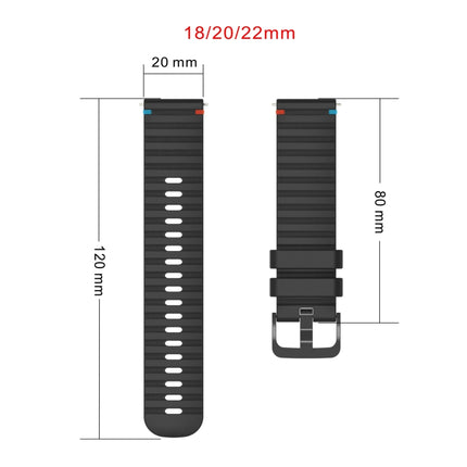 Wavy Dotted Stitched 20mm Silicone Watch Band, For Samsung Galaxy Gear Sport, For Samsung Galaxy Watch Active 2, For Samsung Galaxy Watch3 41mm, For Samsung Galaxy Watch Active