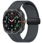 For Samsung Galaxy Watch Ultra 47mm Groove Style Folding Magnetic Buckle Silicone Watch Band - DealBuddy