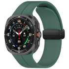 For Samsung Galaxy Watch Ultra 47mm Groove Style Folding Magnetic Buckle Silicone Watch Band