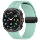 For Samsung Galaxy Watch Ultra 47mm Groove Style Folding Magnetic Buckle Silicone Watch Band