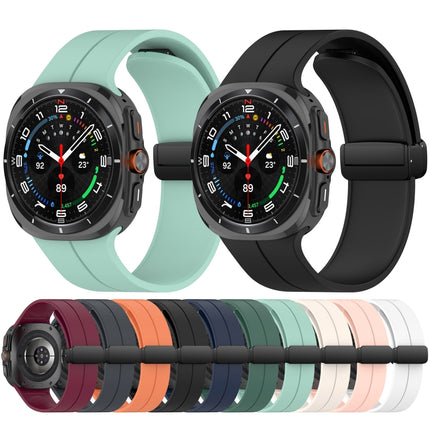 For Samsung Galaxy Watch Ultra 47mm Groove Style Folding Magnetic Buckle Silicone Watch Band - DealBuddy