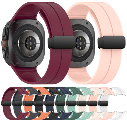 For Samsung Galaxy Watch Ultra 47mm Groove Style Folding Magnetic Buckle Silicone Watch Band - DealBuddy