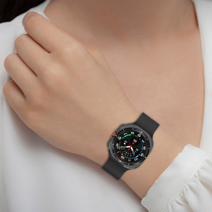 For Samsung Galaxy Watch Ultra 47mm Groove Style Folding Magnetic Buckle Silicone Watch Band