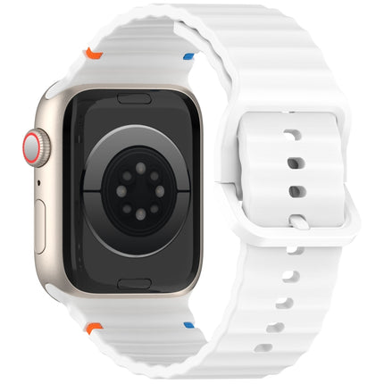 Wavy Grain Stitched Silicone Watch Band, For Apple Watch SE 2023 44mm, For Apple Watch SE 2023 40mm, For Apple Watch Ultra 2 49mm, For Apple Watch Series 9 45mm - DealBuddy