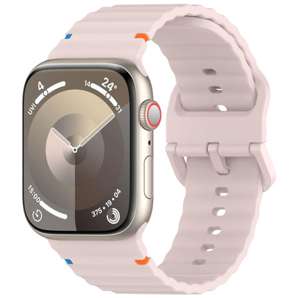 Wavy Grain Stitched Silicone Watch Band, For Apple Watch SE 2023 44mm, For Apple Watch SE 2023 40mm, For Apple Watch Ultra 2 49mm, For Apple Watch Series 9 45mm - DealBuddy