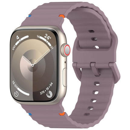 Wavy Grain Stitched Silicone Watch Band, For Apple Watch Series 9 41mm, For Apple Watch Ultra 49mm, For Apple Watch Series 8 41mm, For Apple Watch Series 8 45mm - DealBuddy