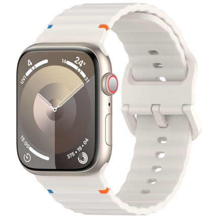 Wavy Grain Stitched Silicone Watch Band, For Apple Watch SE 2022 40mm, For Apple Watch SE 2022 44mm, For Apple Watch Series 7 41mm, For Apple Watch Series 7 45mm - DealBuddy
