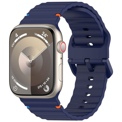 Wavy Grain Stitched Silicone Watch Band, For Apple Watch Series 6 40mm, For Apple Watch Series 6 44mm, For Apple Watch Series 5 44mm, For Apple Watch Series 5 40mm - DealBuddy