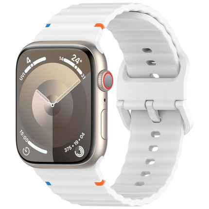 Wavy Grain Stitched Silicone Watch Band, For Apple Watch Series 4 44mm, For Apple Watch Series 4 40mm, For Apple Watch Series 3 38mm, For Apple Watch Series 3 42mm - DealBuddy