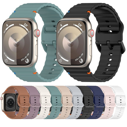 Wavy Grain Stitched Silicone Watch Band, For Apple Watch SE 2022 40mm, For Apple Watch SE 2022 44mm, For Apple Watch Series 7 41mm, For Apple Watch Series 7 45mm - DealBuddy