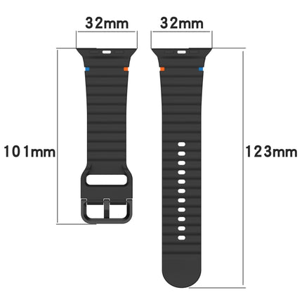 Wavy Grain Stitched Silicone Watch Band, For Apple Watch Series 6 40mm, For Apple Watch Series 6 44mm, For Apple Watch Series 5 44mm, For Apple Watch Series 5 40mm - DealBuddy