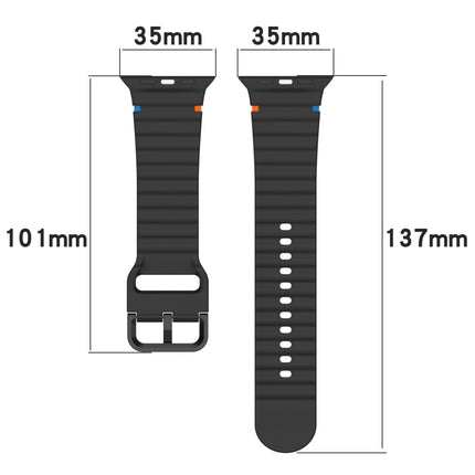 Wavy Grain Stitched Silicone Watch Band, For Apple Watch Series 9 41mm, For Apple Watch Ultra 49mm, For Apple Watch Series 8 41mm, For Apple Watch Series 8 45mm - DealBuddy