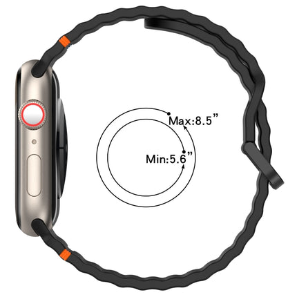 Wavy Grain Stitched Silicone Watch Band, For Apple Watch Series 9 41mm, For Apple Watch Ultra 49mm, For Apple Watch Series 8 41mm, For Apple Watch Series 8 45mm - DealBuddy