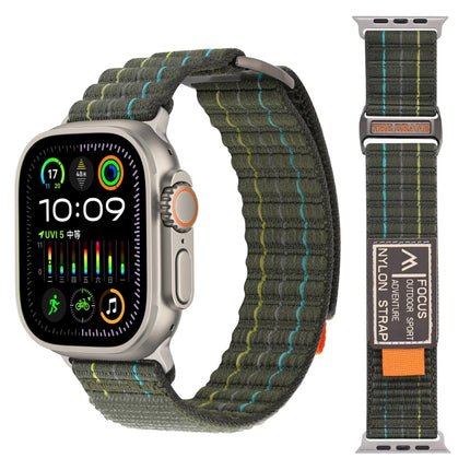 Two Sections Nylon Hook and Loop Fastener Watch Band, For Apple Watch Series 7 41mm, For Apple Watch Series 7 45mm, For Apple Watch Series 6 40mm, For Apple Watch Series 6 44mm, For Apple Watch Series 5 44mm, For Apple Watch Series 5 40mm - DealBuddy