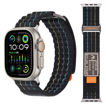 Two Sections Nylon Hook and Loop Fastener Watch Band, For Apple Watch Series 7 41mm, For Apple Watch Series 7 45mm, For Apple Watch Series 6 40mm, For Apple Watch Series 6 44mm, For Apple Watch Series 5 44mm, For Apple Watch Series 5 40mm - DealBuddy