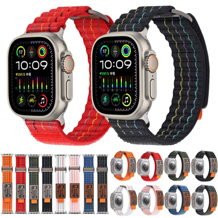 Two Sections Nylon Hook and Loop Fastener Watch Band, For Apple Watch Series 7 41mm, For Apple Watch Series 7 45mm, For Apple Watch Series 6 40mm, For Apple Watch Series 6 44mm, For Apple Watch Series 5 44mm, For Apple Watch Series 5 40mm - DealBuddy