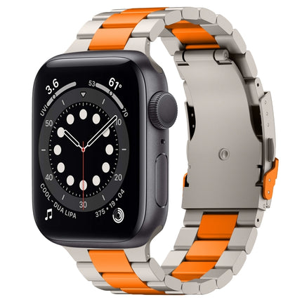 Three Beads Titanium Alloy Metal Watch Band, For Apple Watch Series 7 41mm, For Apple Watch Series 7 45mm, For Apple Watch Series 6 40mm, For Apple Watch Series 6 44mm, For Apple Watch Series 5 44mm, For Apple Watch Series 5 40mm                       ... - DealBuddy