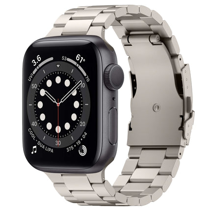 Three Beads Titanium Alloy Metal Watch Band, For Apple Watch Series 7 41mm, For Apple Watch Series 7 45mm, For Apple Watch Series 6 40mm, For Apple Watch Series 6 44mm, For Apple Watch Series 5 44mm, For Apple Watch Series 5 40mm                       ... - DealBuddy