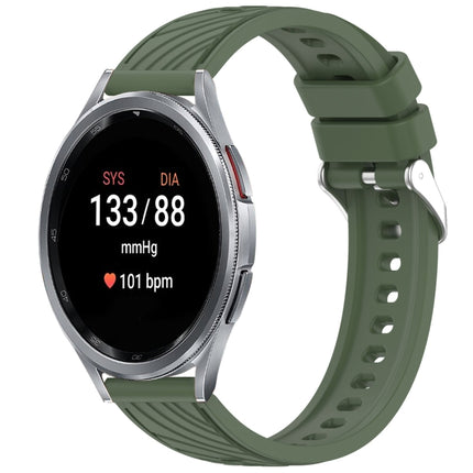 Stripe Texture Silicone 20mm Watch Band, For Samsung Galaxy Watch FE 40mm, For Samsung Galaxy Watch 7 44mm, For Samsung Galaxy Watch 7 40mm, For Samsung Galaxy Watch 6 Classic 47mm