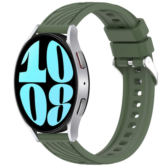 Stripe Texture Silicone 20mm Watch Band, For Samsung Galaxy Watch 6 44mm, For Samsung Galaxy Watch 6 40mm, For Samsung Galaxy Watch 6 Classic 43mm, For Samsung Galaxy Watch5 Pro Golf Edition