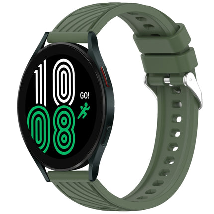 Stripe Texture Silicone 20mm Watch Band, For Samsung Galaxy Watch 4 44mm, For Samsung Galaxy Watch 4 40mm, For Samsung  Galaxy Watch 4 Classic 46mm, For Samsung  Galaxy Watch 4 Classic 42mm