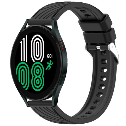 Stripe Texture Silicone 20mm Watch Band, For Samsung Galaxy Watch 4 44mm, For Samsung Galaxy Watch 4 40mm, For Samsung  Galaxy Watch 4 Classic 46mm, For Samsung  Galaxy Watch 4 Classic 42mm