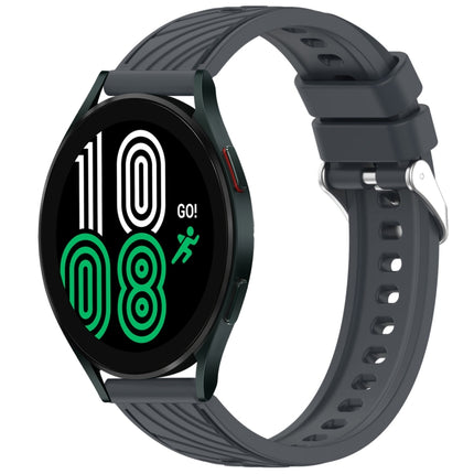 Stripe Texture Silicone 20mm Watch Band, For Samsung Galaxy Watch 4 44mm, For Samsung Galaxy Watch 4 40mm, For Samsung  Galaxy Watch 4 Classic 46mm, For Samsung  Galaxy Watch 4 Classic 42mm
