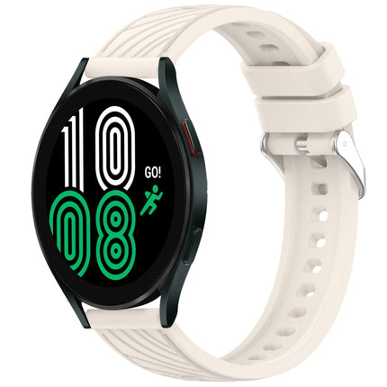 Stripe Texture Silicone 20mm Watch Band, For Samsung Galaxy Watch 4 44mm, For Samsung Galaxy Watch 4 40mm, For Samsung  Galaxy Watch 4 Classic 46mm, For Samsung  Galaxy Watch 4 Classic 42mm