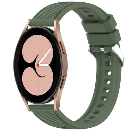 Stripe Texture Silicone 20mm Watch Band, For Samsung Galaxy Watch 4 44mm, For Samsung Galaxy Watch 4 40mm, For Samsung  Galaxy Watch 4 Classic 46mm, For Samsung  Galaxy Watch 4 Classic 42mm