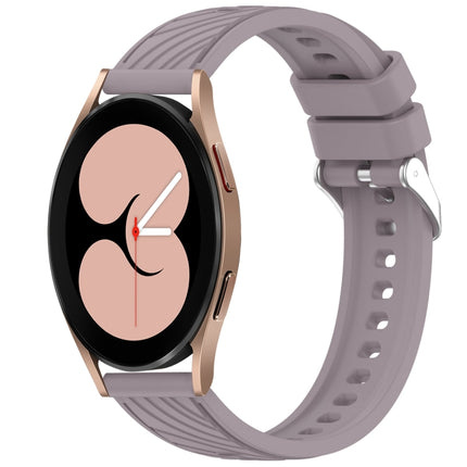 Stripe Texture Silicone 20mm Watch Band, For Samsung Galaxy Watch 4 44mm, For Samsung Galaxy Watch 4 40mm, For Samsung  Galaxy Watch 4 Classic 46mm, For Samsung  Galaxy Watch 4 Classic 42mm