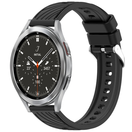 Stripe Texture Silicone 20mm Watch Band, For Samsung Galaxy Watch 4 44mm, For Samsung Galaxy Watch 4 40mm, For Samsung  Galaxy Watch 4 Classic 46mm, For Samsung  Galaxy Watch 4 Classic 42mm