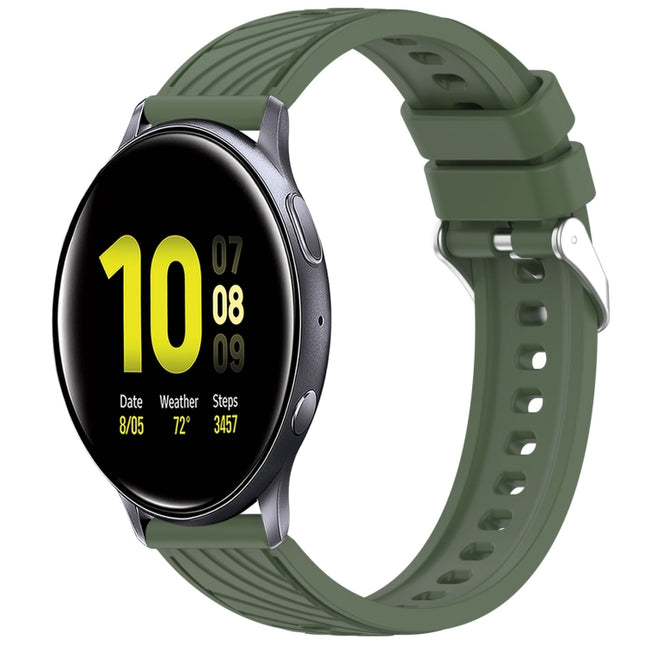 Stripe Texture Silicone 20mm Watch Band