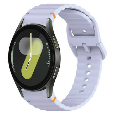 Wavy Grain Stitched Quick Release Silicone Watch Band, For Samsung Galaxy Watch FE 40mm, For Samsung Galaxy Watch 7 44mm, For Samsung Galaxy Watch 7 40mm, For Samsung Galaxy Watch 6 Classic 47mm - DealBuddy