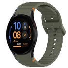 Wavy Grain Stitched Quick Release Silicone Watch Band, For Samsung Galaxy Watch FE 40mm, For Samsung Galaxy Watch 7 44mm, For Samsung Galaxy Watch 7 40mm, For Samsung Galaxy Watch 6 Classic 47mm - DealBuddy
