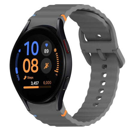 Wavy Grain Stitched Quick Release Silicone Watch Band, For Samsung Galaxy Watch FE 40mm, For Samsung Galaxy Watch 7 44mm, For Samsung Galaxy Watch 7 40mm, For Samsung Galaxy Watch 6 Classic 47mm - DealBuddy
