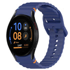 Wavy Grain Stitched Quick Release Silicone Watch Band, For Samsung Galaxy Watch FE 40mm, For Samsung Galaxy Watch 7 44mm, For Samsung Galaxy Watch 7 40mm, For Samsung Galaxy Watch 6 Classic 47mm - DealBuddy