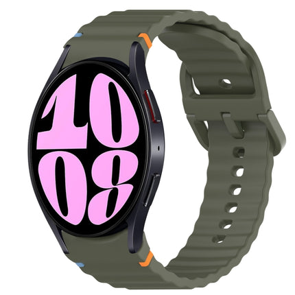 Wavy Grain Stitched Quick Release Silicone Watch Band, For Samsung Galaxy Watch 6 44mm, For Samsung Galaxy Watch 6 40mm, For Samsung Galaxy Watch 6 Classic 43mm, For Samsung Galaxy Watch 5 Pro Golf Edition - DealBuddy