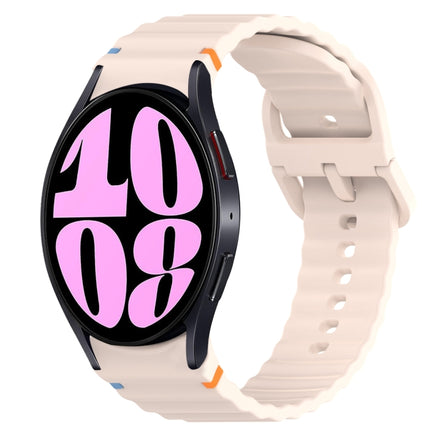 Wavy Grain Stitched Quick Release Silicone Watch Band, For Samsung Galaxy Watch 6 44mm, For Samsung Galaxy Watch 6 40mm, For Samsung Galaxy Watch 6 Classic 43mm, For Samsung Galaxy Watch 5 Pro Golf Edition - DealBuddy